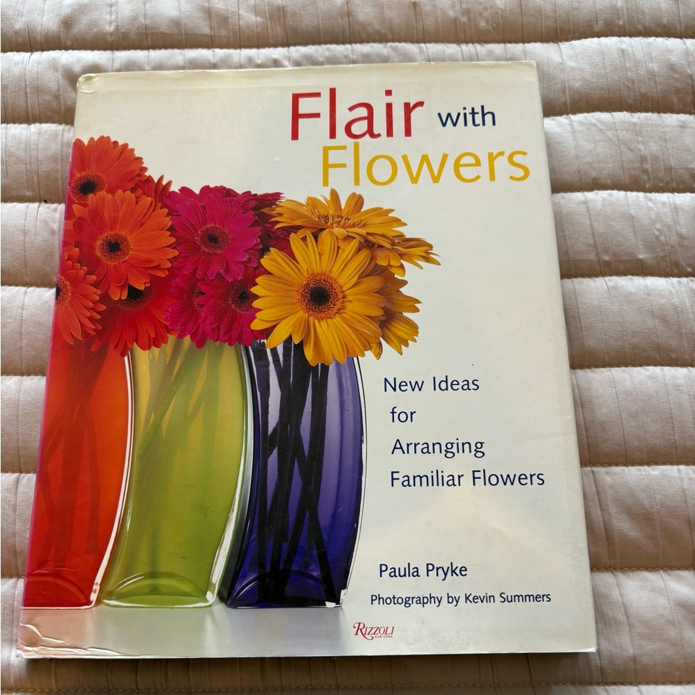 Rizzoli Floral Design Book with Red, Orange, Yellow, and Blue Accents